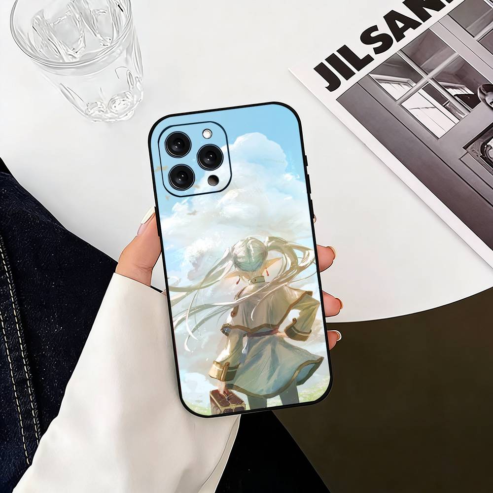 Sousou no Frieren Фрирен Вид сзади Чехол для телефона Для iPhone 17,16,15,14,13,12,11 Plus,Pro Max,XS,Мягкий силиконовый Черный чехол