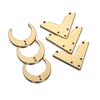 No Fade 10pcs 5pcs Stainless Steel Porous Holes Pendants Gold Color Moon Charms Connectors for Necklace Chain Jewelry Making DIY