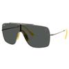 Ray-Ban Square Metal Sunglasses With Logo Men sunglasses Gray RB3697MF03087