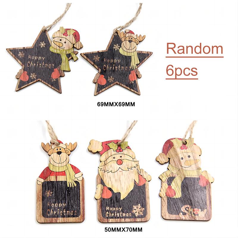 Creative Wooden Christmas Tree Ornaments Set Holiday Party Decorations Kids Gifts