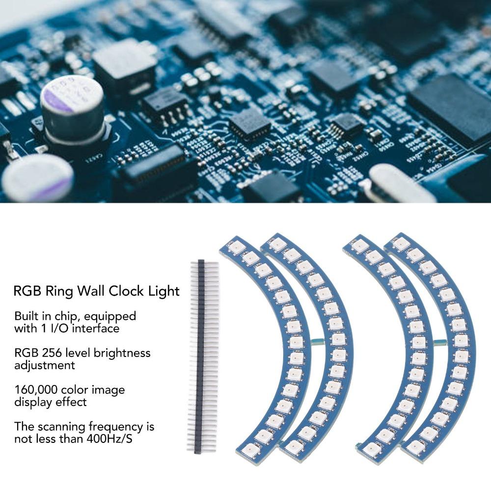 RGB кольцевая светодиодная плата WS2812 60 светодиодов Высокая яркость RGB светодиодная лампа 256 уровней яркости 5В Подсветка для настенных часов Окружающее освещение