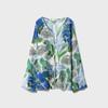 Women's Mulberry Silk Crepe De Chine Printed Beach Shirt, Vacation Top, Spring Outfit