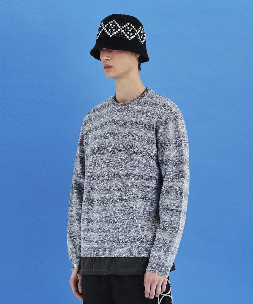 UNALLOYED Flower Gradient Stripe Knit / Gray