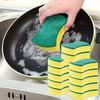 Double Sided Cleaning Sponge Multi-color Suction Cup Scratch Free Kitchen Sponge Environmentally Friendly Dishwashing Cloth