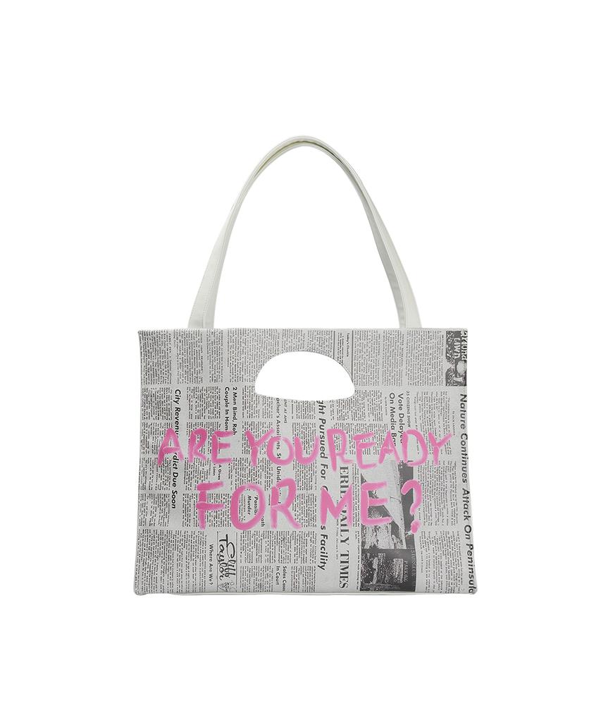 Grailz News Paper Tote Bag [Gray]