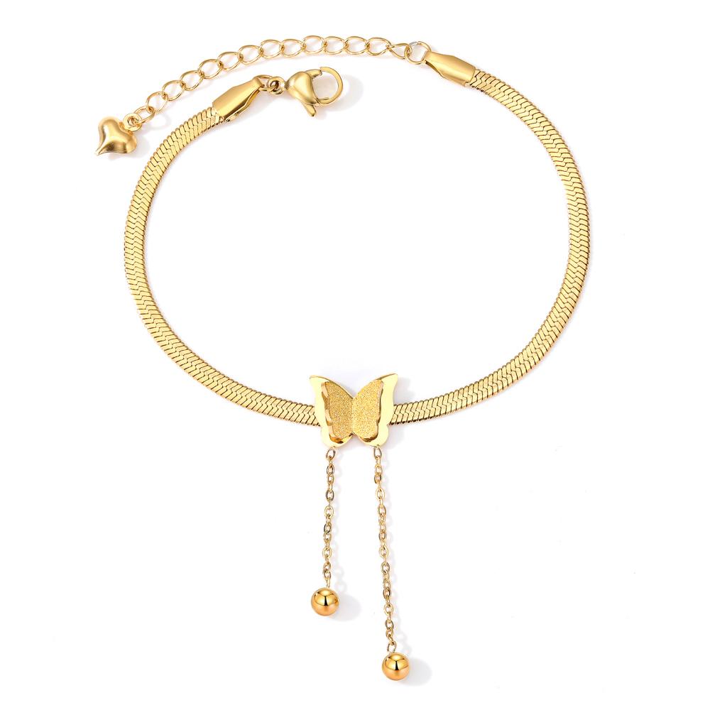 Tassel Snake Bone Chain Bracelet Charming Girl Fashion Butterfly Bracelet Gold Elegant Versatile Party Gift Jewelry