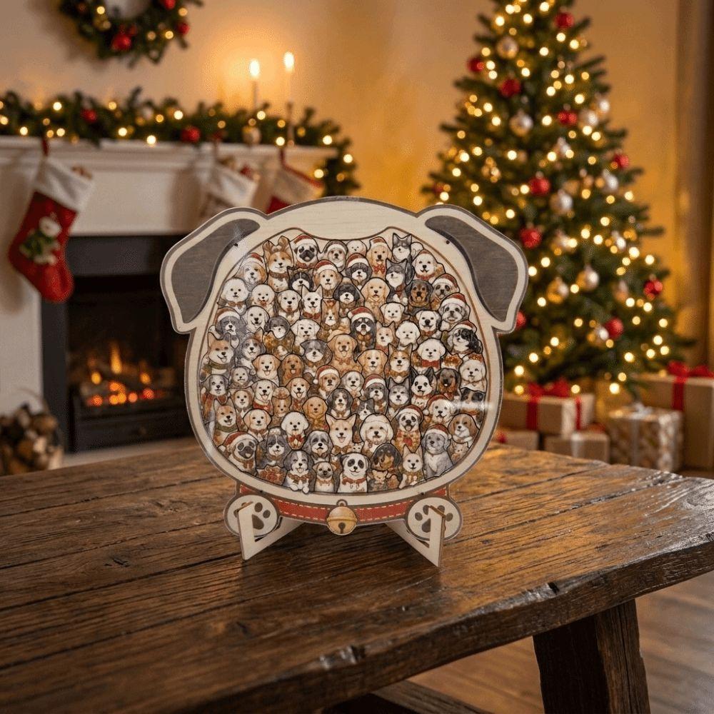 Colorful Wooden Jigsaw Puzzle Unique Xmas Educational Puzzle Home Decor