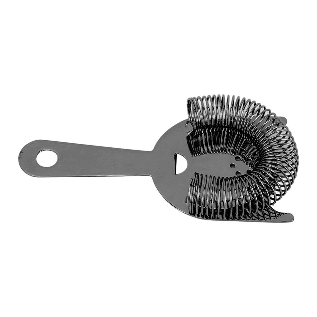 Bar Cocktail Strainer Stainless Steel with Wire Spring Ice Filtering Versatile Bar Tool for Drink Home Bartenders Black