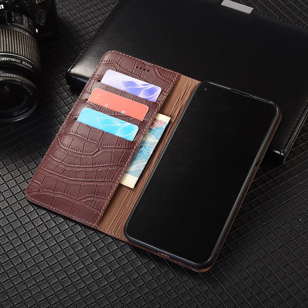 Crocodile Belly Genuine Leather Flip Case for IQOO3 5 7 8 9 10 11 11S 12 13 15 15R 15T Pro Ultra Wallet Cover Case Scratch Proof