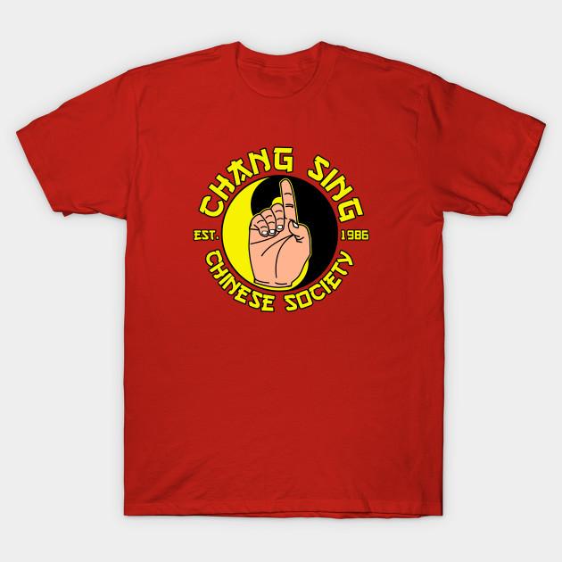 Men Black Print T-shirt Chang Sing No-Cut Heat Transfer Print Cotton Tshirt