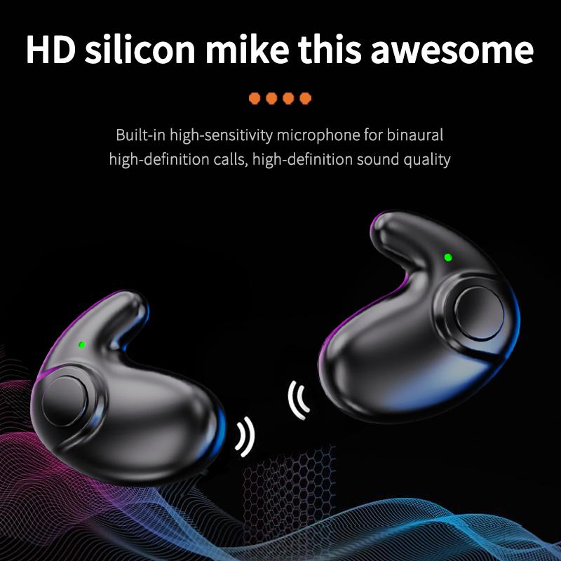 Мини Bluetooth-наушники для сна, Удобная посадка для спящих на боку, Бинауральный стереозвук, Беспроводные