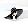 Fashion Acrylic Big Hat Girl Brooch Personalized Versatile Women'S Suit Shirt Corsage Jewelry Pin