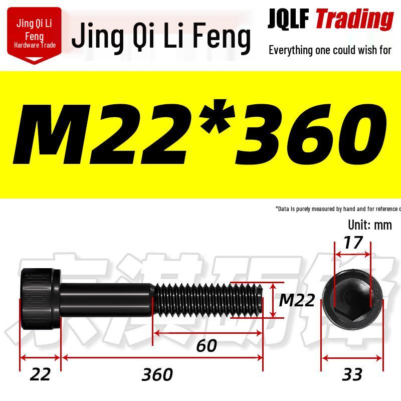 M20-M27 High Strength Blackened Hex Socket Head Cap Screw with Knurled Cylindrical Half Thread