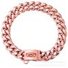 Stainless Steel Dog Collar With Solid Cuban Link Chain 14mm Wide Heavy Duty Bite-Resistant Neck Ring Large Dogs