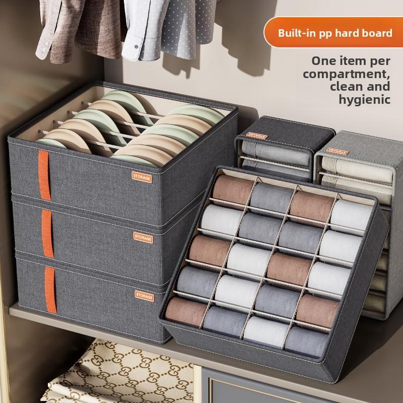 Multicompartment Underwear Organizer With Foldable Design For Bedroom Storage