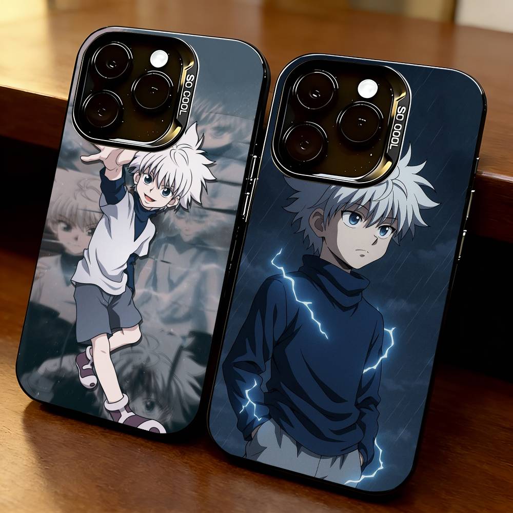 Killua HXH-h X Hunter Phone Case For iPhone 17,16,15,14,13,12,11 Plus,Pro Max,XS,Colorful Silver Black Cover