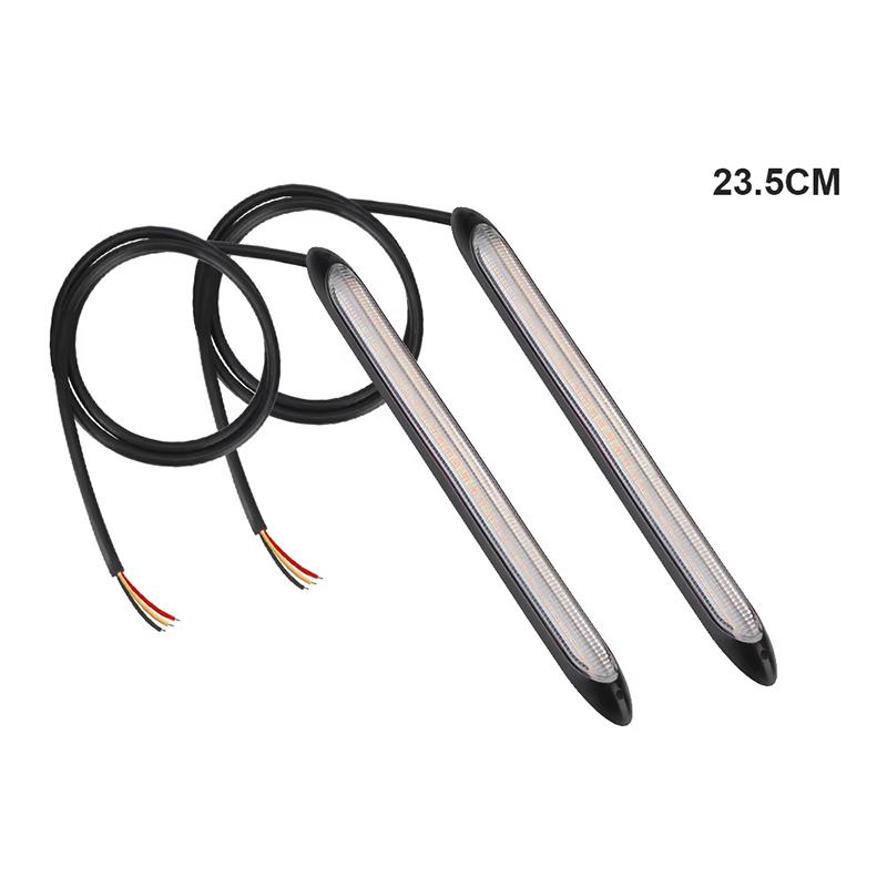 2x Автомобильные светодиодные дневные ходовые огни DRL Flow Yellow Turn Signal White Водонепроницаемые полосы фар последовательного света Универсальные