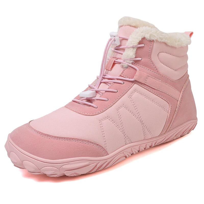 Модная мужская повседневная обувь для босиком на снегу, новые зимние ботинки, рабочая обувь для улицы, женские теплые меховые мужские ботинки по щиколотку, мужские зимние ботинки большого размера