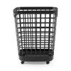 Передвижная корзина для белья 2,6 бушеля, пластиковая с открытым верхом и колесиками, легкая, прямоугольная, вентилируемая конструкция, легкая в перемещении и