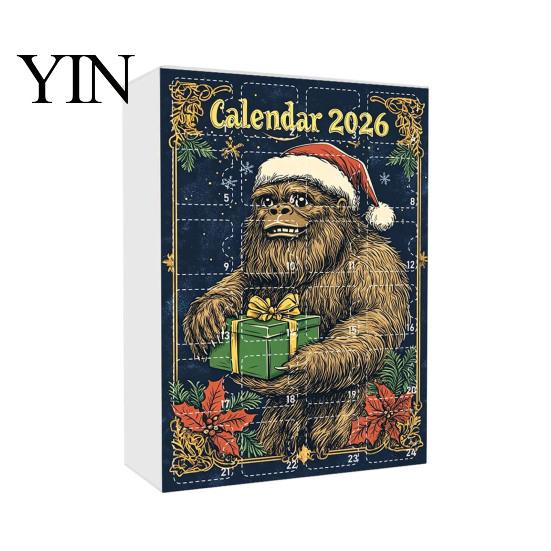 Christmas Gifts for Kids Advent Calendar, Ape Series 24 Day Countdown Box with Holiday Calendar Acrylic Pendants, Festive Tree Hanging Ornaments Home