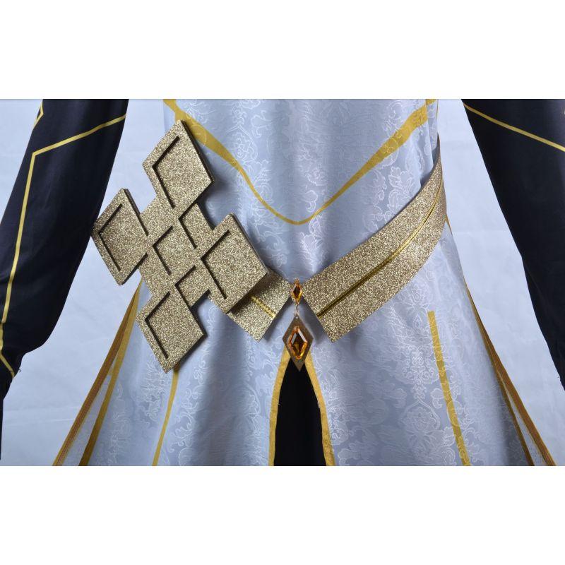 Чжун Ли Архон, полный комплект, парик, перчатки, зарабатывающий парик для мужчин, наряды на Хэллоуин, комикс, игра Чжунли, карнавальный костюм