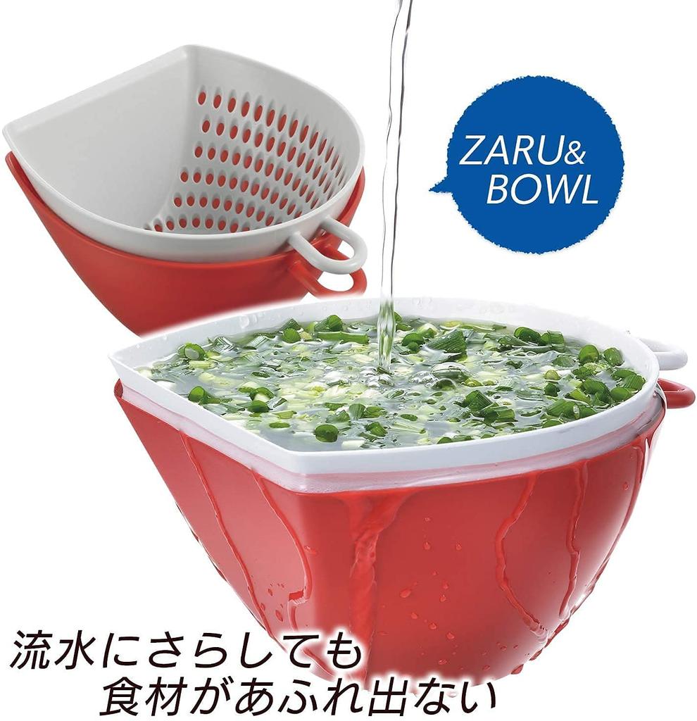 Akebono Sangyo Дуршлаг и миска Сделано в Быстро зачерпывайте ингредиенты, нарезанные на разделочной доске, даже когда они помещены под проточную воду. Включает мерную