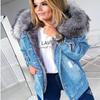 Модная куртка с капюшоном, женская теплая овечья шерсть, тонкая короткая джинсовая куртка, женское повседневное пальто