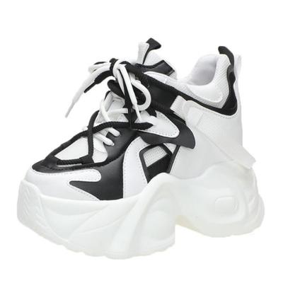 Модные 9,5 см осенние женские повседневные спортивные туфли универсальные удобные женские кроссовки на толстой подошве дышащая сетка весенние туфли на высокой платформе