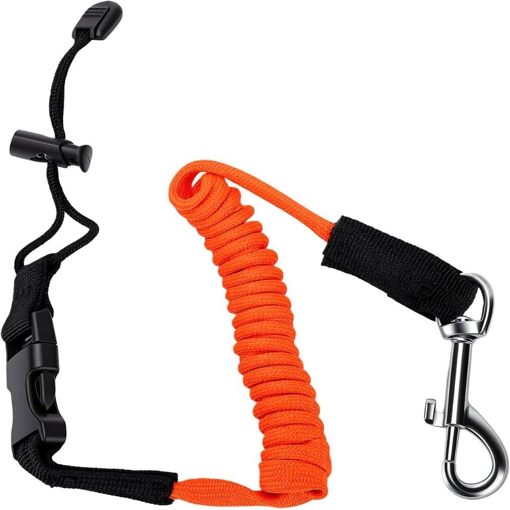 Shock Cord Kayak Paddle Leash with Ti Alloy Clip Elastic Cord Tether for Paddles