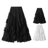 Женская юбка-торт, эластичная, с высокой талией, асимметричная, жаккардовая, фатиновая юбка, однотонная