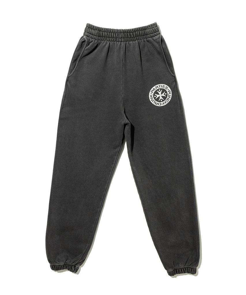 PUNCH DRUNK PARTIES Variation Logo Dyed Sweatpants (Charcoal)