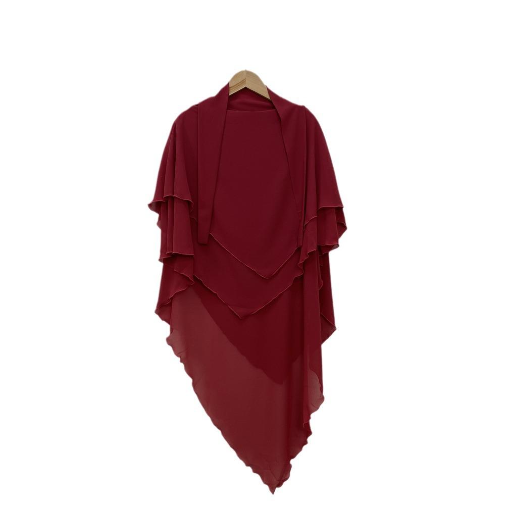 Однотонный двухслойный шифоновый платок на голову — стиль Ближнего Востока, Дубая, Турции. (Большой, 2305)