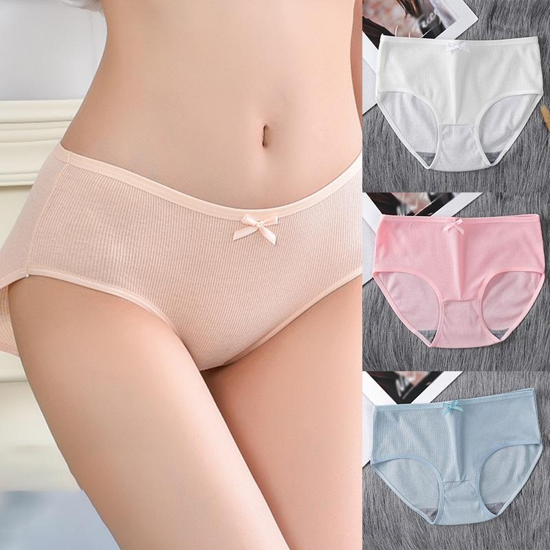 Sexy Women's Underwear Seamless Panties Plus Size Lingere Solid Color Briefs Mid Waist Comfortable Underpants
