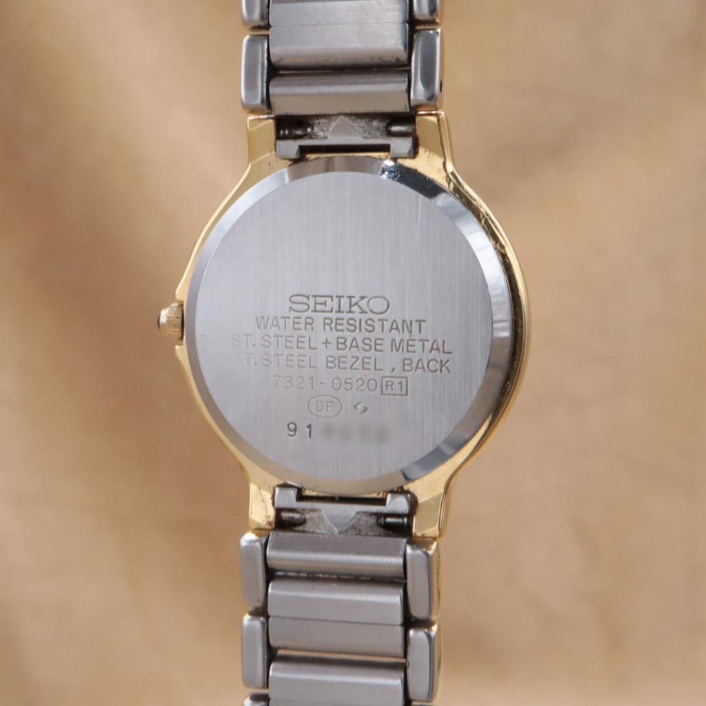 SEIKO Exceline Exceline Женские Кварцевые 24 мм Модель 1989 года Батарея Подсветка Чистка Завершены CH368 7321-0520 Заменены, [6-месячная гарантия]