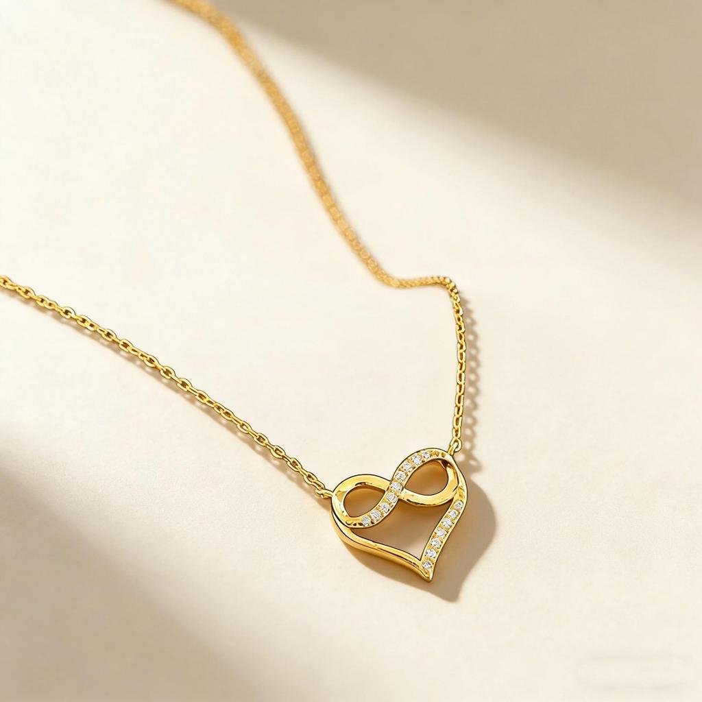 Корейское ожерелье с подвеской в форме восьмерки на ключицу