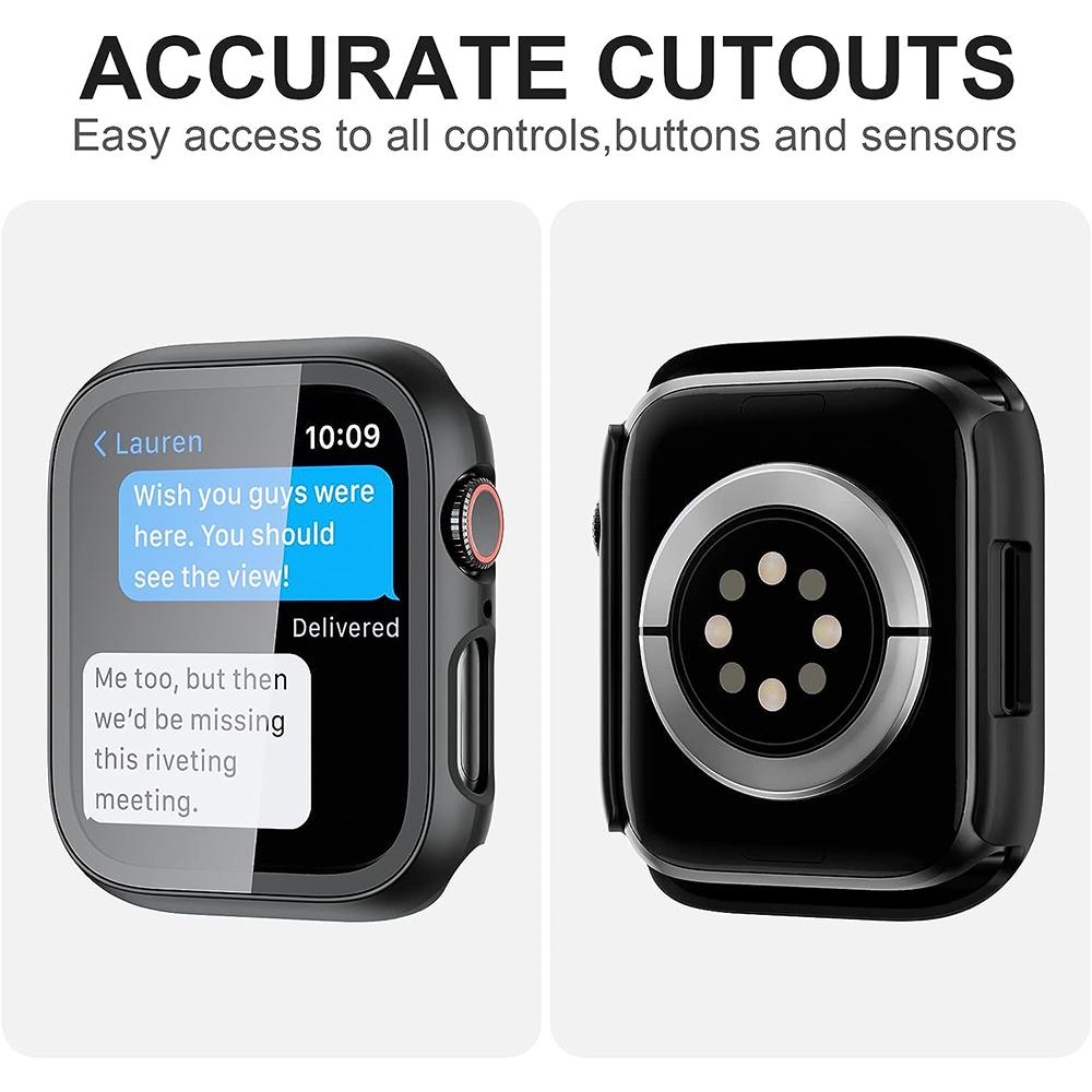 Tempered Glass Screen Protector Case Cover For Apple Watch Series 9 Ultra 8 7 6 4 3 2 1 SE 49MM 4MM 41MM 40MM 44MM 42MM 49 MM