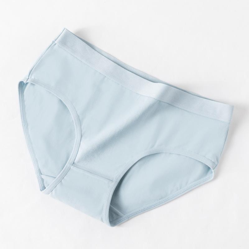 Нижнее белье из чистого хлопка, женские, со средней высокой талией, женские бесшовные трусы из чистого хлопка, большие размеры, простые хлопковые трусы для девочек
