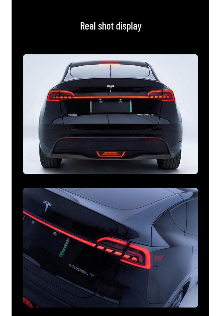 Совместимо с узлом заднего фонаря Tesla Y/3, светодиодными ходовыми огнями в стиле "Сабля" и динамическими указателями поворота.