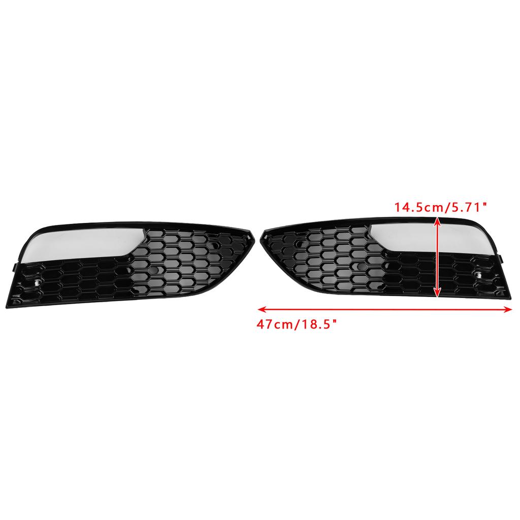 2PCS Front Bumper Fog Light Cover Grille Grill Fit A3 2012-2016