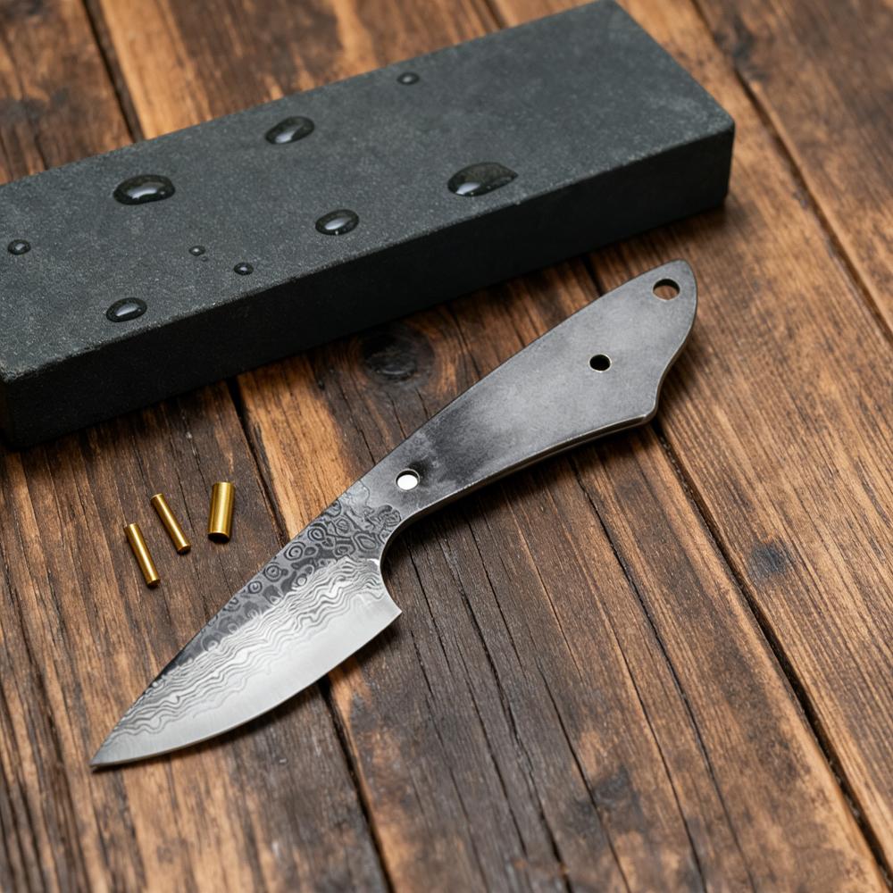 Универсальный заготовка лезвия из дамасской стали для DIY, полуфабрикат для изготовления ручного маленького прямого ножа для фруктов