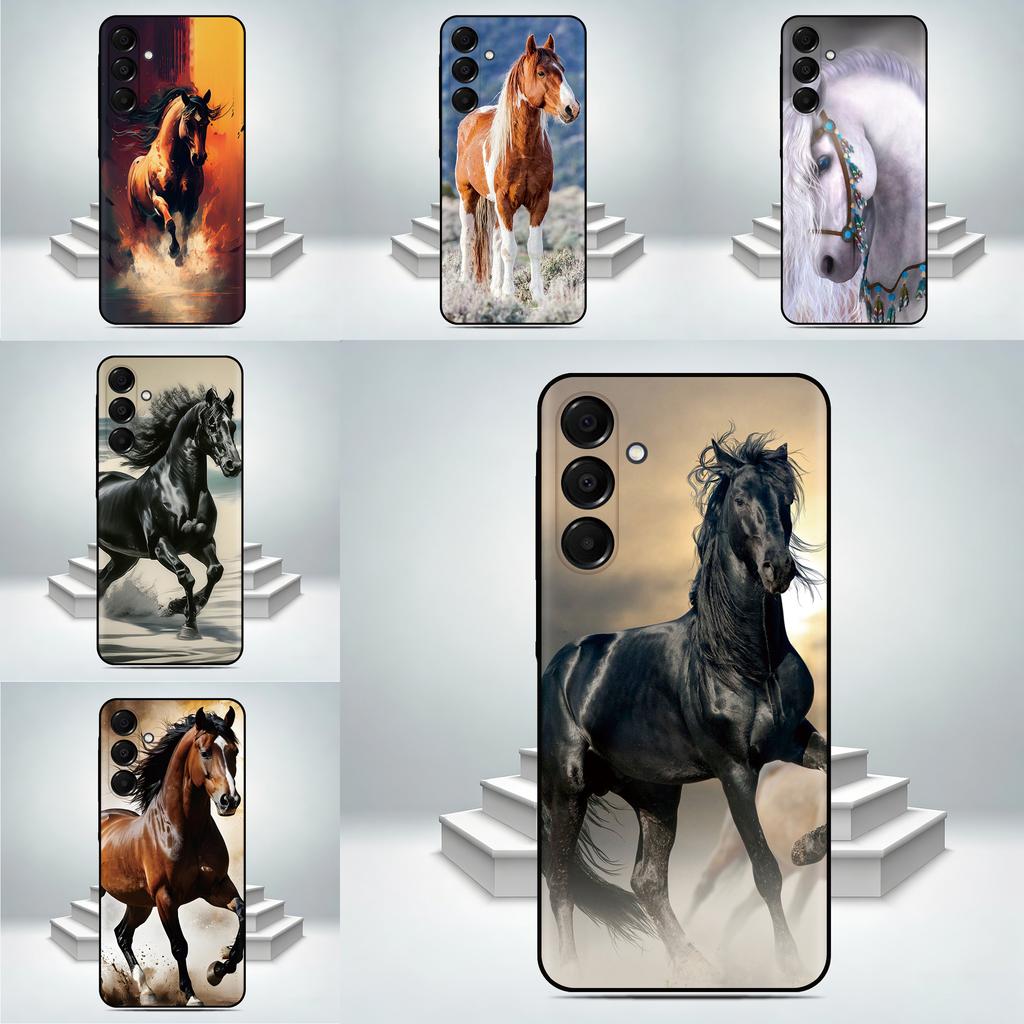 Чехол для телефона «Дикая лошадь» для Samsung Galaxy A57 A37 A27 5G A07 A16 A17 A36 A56 A53 A54 A35 A26 Индивидуальное фото Изображение Задняя крышка