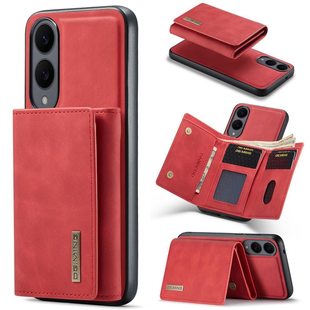 DG.MING M1 Series for Samsung Galaxy S25 Edge Case Kickstand PU Phone Cover with Detachable Wallet