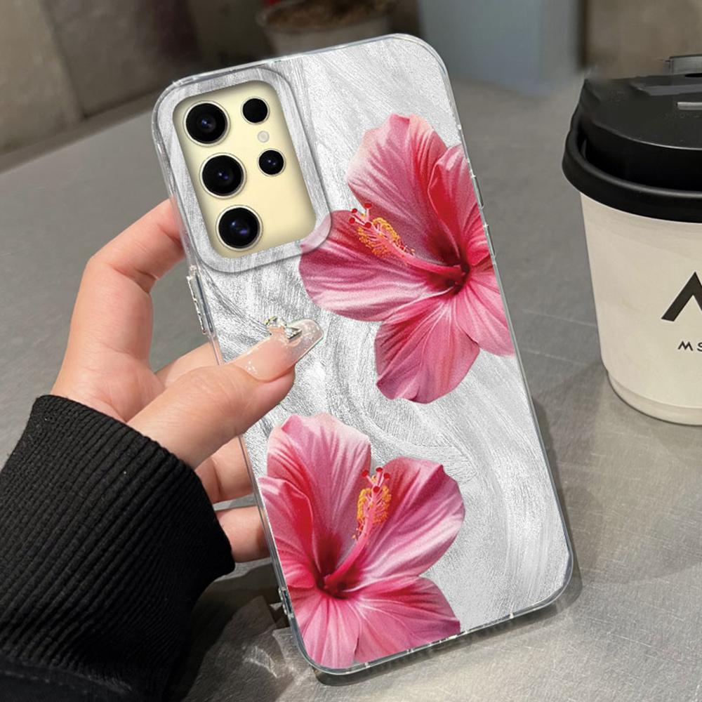 Розовая лилия Печатный чехол с жесткой задней панелью для Samsung Galaxy S25 Ultra S26 S23 S24 Plus S21 FE S22+ S26+ Ударопрочный чехол для телефона Девочка