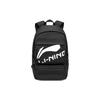 Li Ning Sports Lifestyle Series Fashion Eco-Friendly Zipper Logo Print Polyester Sports Backpack Unisex Backpack Black ABSU181-1