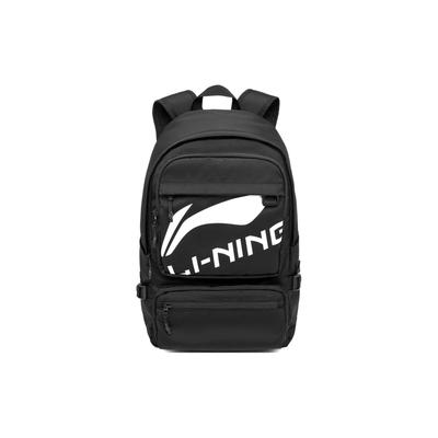 Li Ning Спортивный стиль Мода Экологичный Молния Логотип Печать Полиэстер Спортивный рюкзак Унисекс Рюкзак Черный ABSU181-1