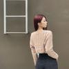 Осенние женские пуловеры с длинными рукавами, сексуальные короткие топы с v-образным вырезом, обнажающие талию, свитера, повседневная свободная однотонная трикотажная одежда 28489