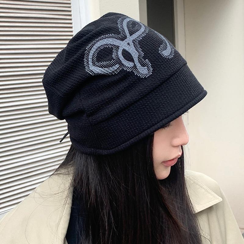 Korean Style Women S Large Head Size Warm Ear Protection Solid Color Versatile Beanie Hat