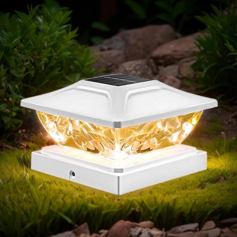 Уличные солнечные фонари для столбов, палубные фонари на солнечных батареях для столбов в садовом декоре, 2-режимный яркий солнечный фонарь для столбов