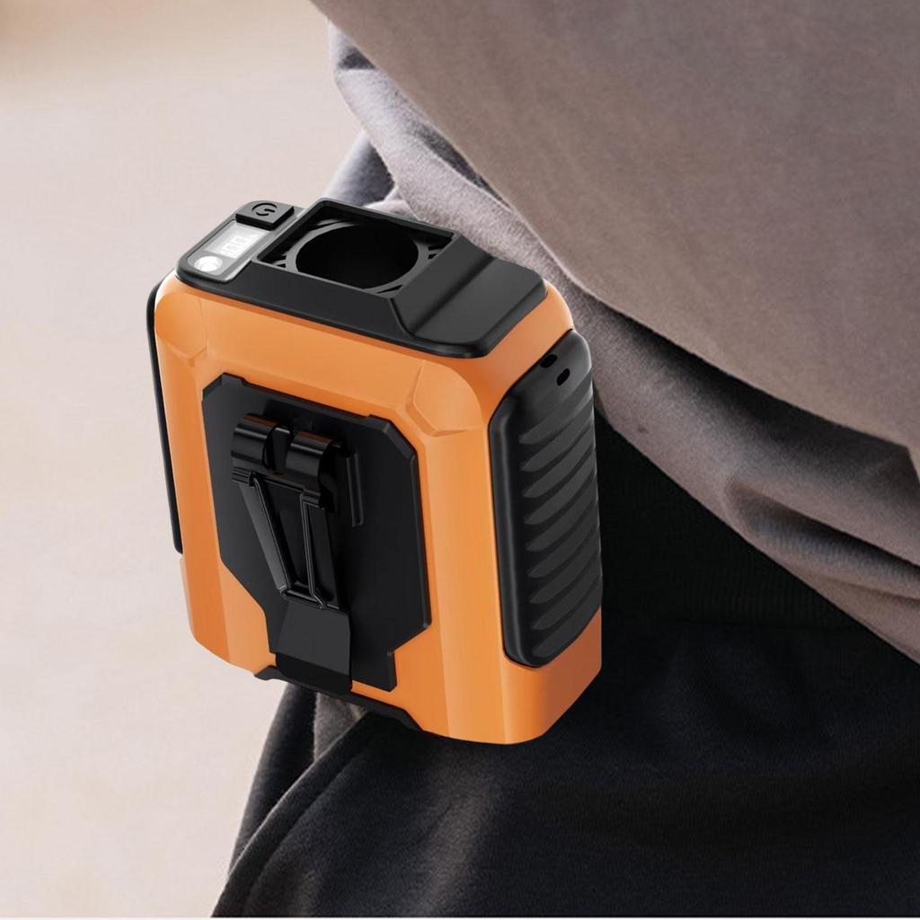 Portable Waist Fan 100 Gears Flashlight Clip on for Outside Farm Work Riding