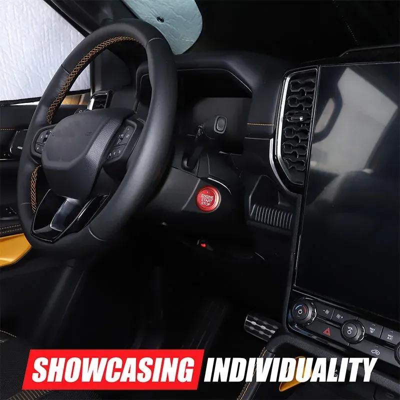 For Ford Ranger 2023-2026 Aluminum Alloy Car Keyless Go Start Stop Push Button Car Engine Ignition Switch Trim Car Accessories